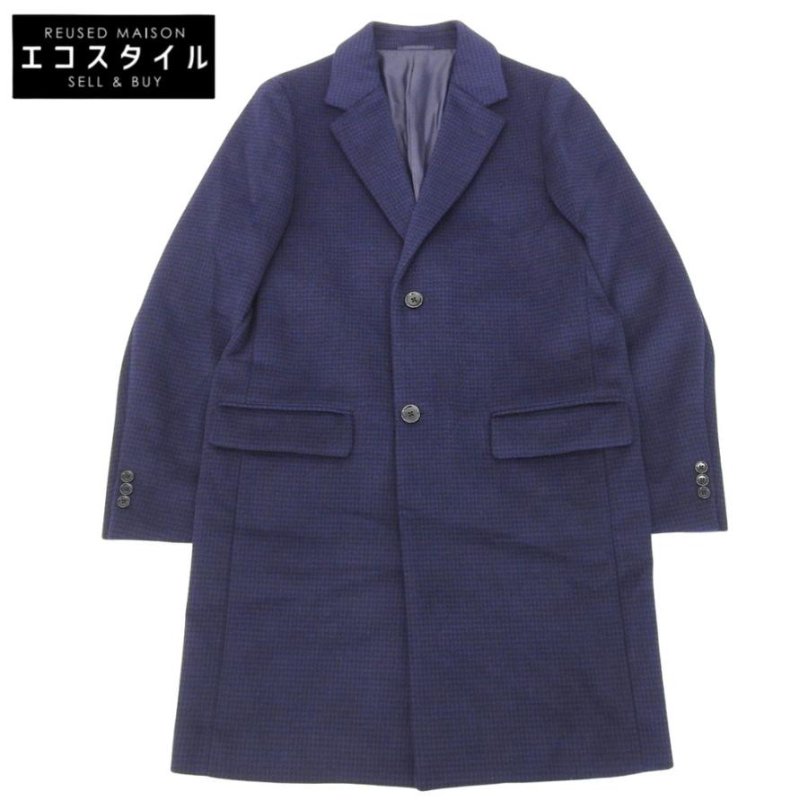 green label relaxing グリーンレーベルリラクシング 美品 S100 ショートビーバー チェスター コート ブラック×ブルー S 3225-139-3271 S green label relaxing（グリーンレーベルリラクシング） 美品 S100