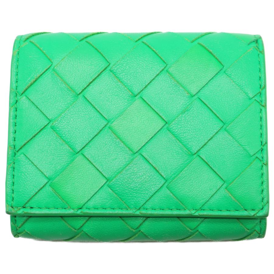 【美品】ボッテガヴェネタ＊三つ折り レザー パラキート 美品 BOTTEGA VENETA ボッテガヴェネタ スモール イントレ