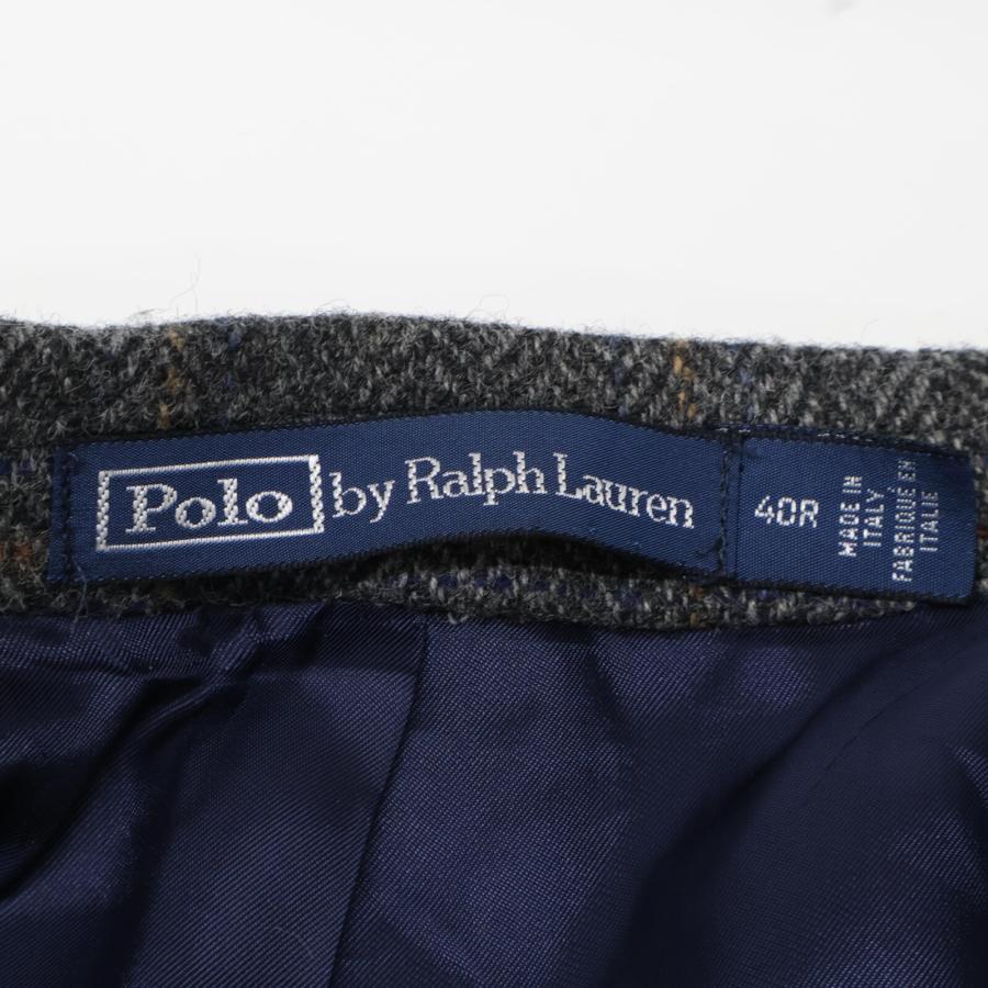 ポロ ラルフローレン ｳｲﾝﾄﾞﾍﾟｰﾝﾁｪｯｸ  ｴﾙﾎﾞｰﾊﾟｯﾁ 2B 胡桃釦 ﾂｲｰﾄﾞｼﾞｬｹｯﾄ 40R POLO RALPH LAUREN（ポロ・ラルフローレン） ポロ ラルフローレン