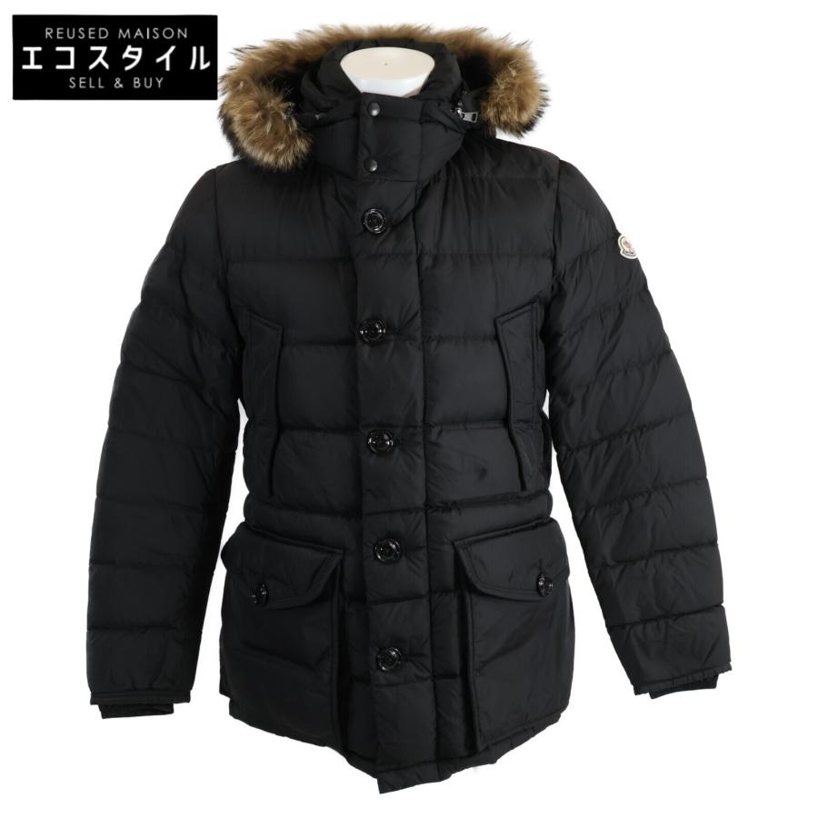 美品✨モンクレール CLUNY ダウンジャケット フード着脱可 ブラック MONCLER モンクレール CLUNY ファー/フード付ダウン ジャケット