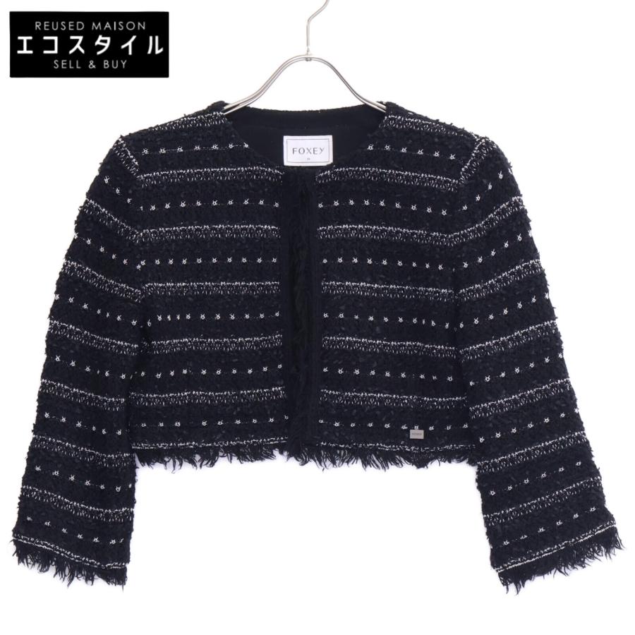 FOXEY（フォクシー） 33524 リボンヤーンx異素材編み込み ツイード