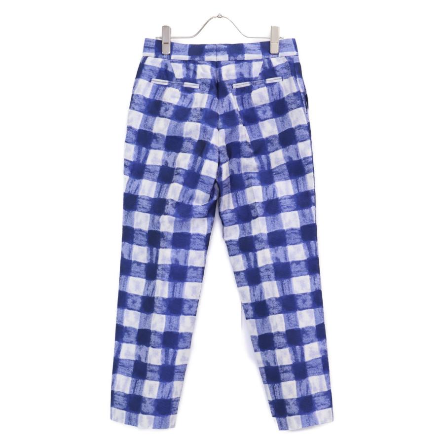 Drawer チェックソリッドフロントステッチパンツ DRAWER（ドゥロワー） 6514-236-1301 ブルー カスリチェックジャガード