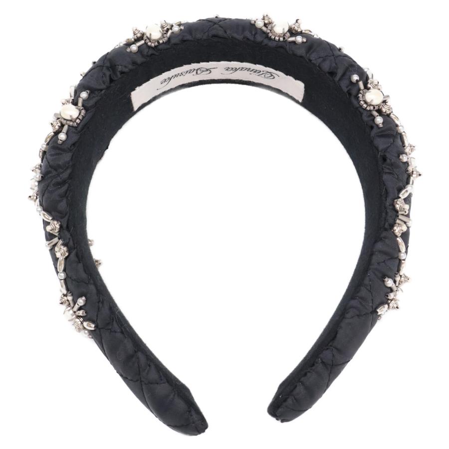 美品 tanakadaisuke タナカダイスケ White pearl hair band Black