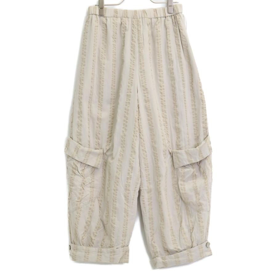 慈雨 ジウ 02122295/02122297 ストライプ ブラウス&カーゴパンツ 40  