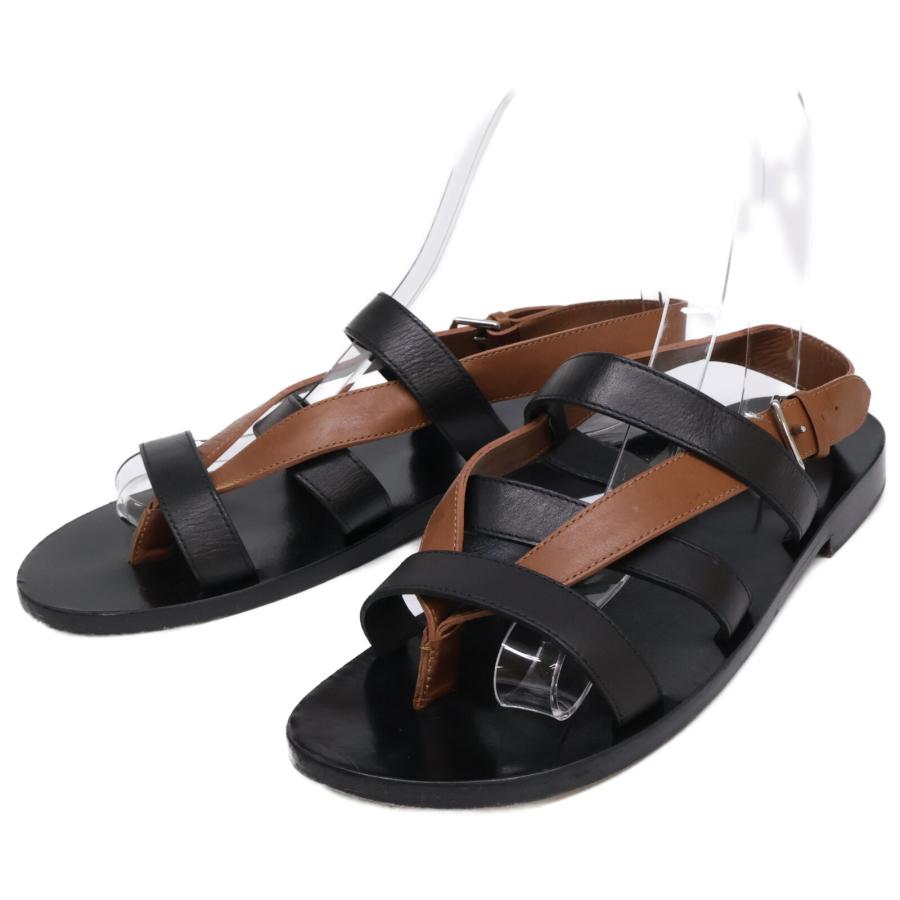 HERMES エルメス レザー クロスストラップ サンダル シューズ 41 