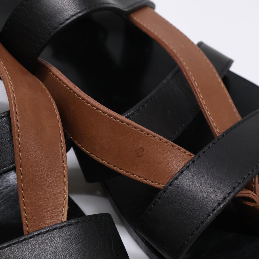 HERMES エルメス レザー クロスストラップ サンダル シューズ 41