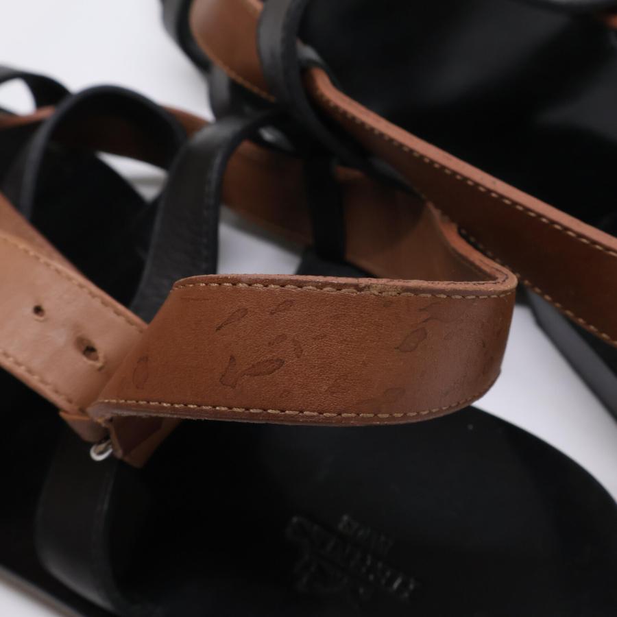 HERMES エルメス レザー クロスストラップ サンダル シューズ 41 