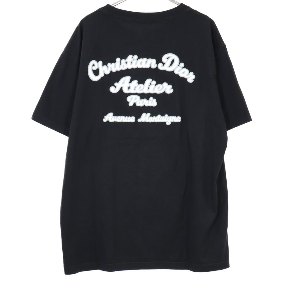 DIOR ディオール 19AW ブラック 293J645A0677 アトリエ刺繍 半袖Tシャツ ブラック XXL トップス コットン メンズ 中古の画像