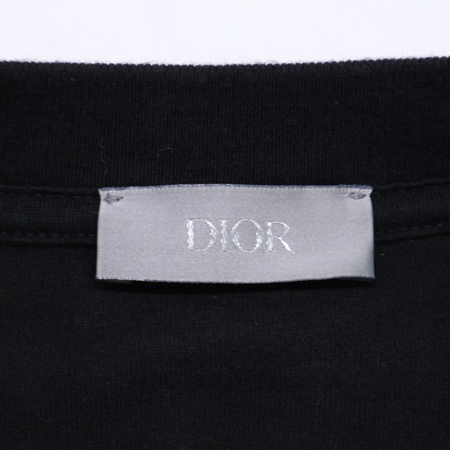 DIOR ディオール 19AW ブラック 293J645A0677 アトリエ刺繍 半袖Tシャツ ブラック XXL トップス コットン メンズ 中古の画像