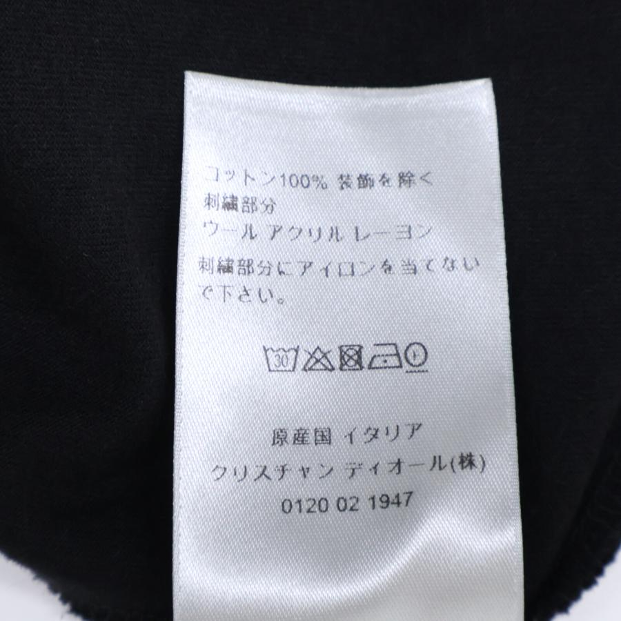 DIOR ディオール 19AW ブラック 293J645A0677 アトリエ刺繍 半袖Tシャツ ブラック XXL トップス コットン メンズ 中古の画像