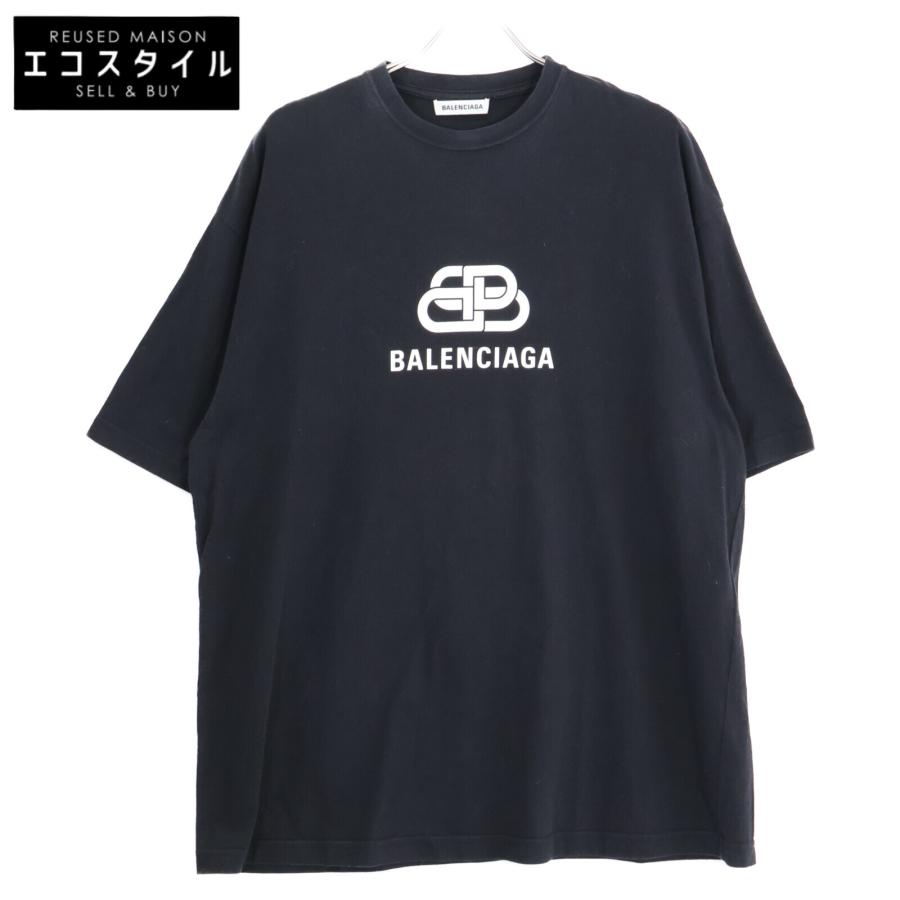 BALENCIAGA (バレンシアガ) ロゴプリント 半袖Tシャツ ブラック BALENCIAGA バレンシアガ New Copyright ロゴプリント Tシャツ