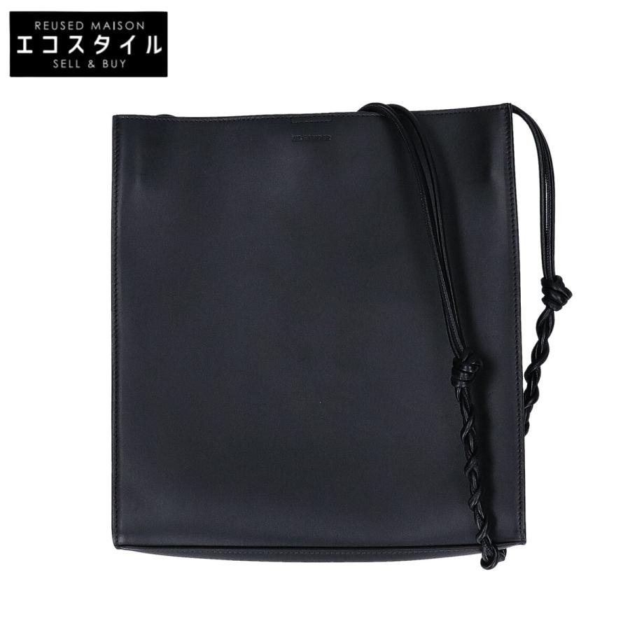 美品】 ジルサンダー ショルダー コンパクト タングル エンボス 黒 ポーチ