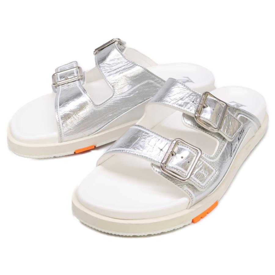 美品/ LOUIS VUITTON ルイヴィトン LVトレイナーライン レザーサンダル