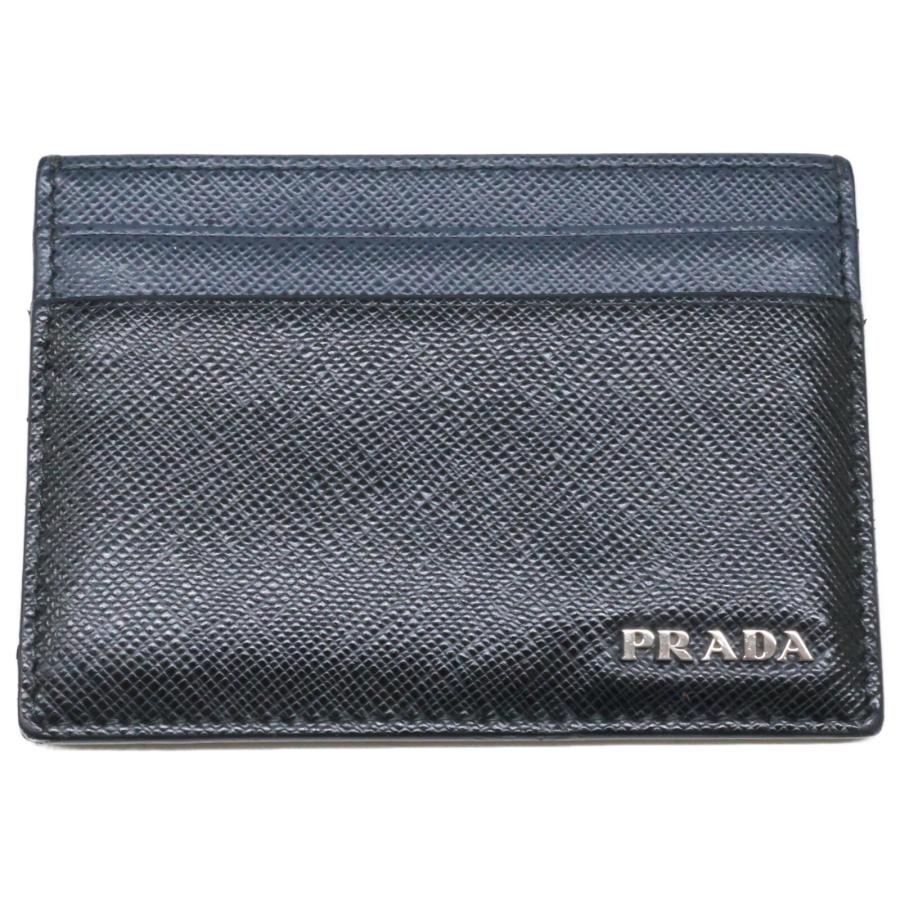 PRADA サフィアーノレザー ケース ネイビー PRADA プラダ サフィアーノ レザー カードケース ブラック