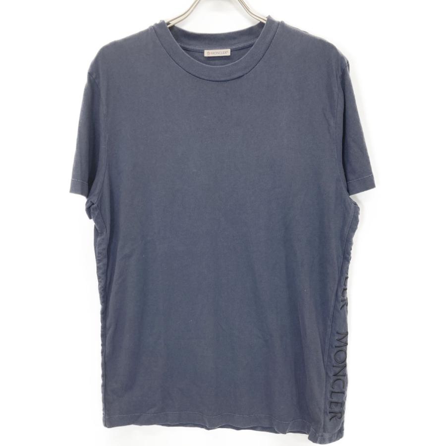 【新品未使用】　MONCLER ネイビー Tシャツ MONCLER（モンクレール） ネイビー ロゴTシャツ ネイビー L トップス