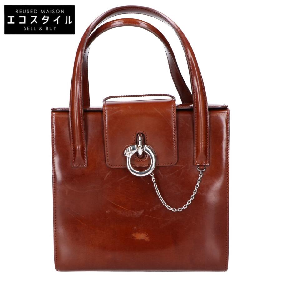 Cartier（カルティエ） ヴィンテージ レザー ハンドバッグ ブラウン