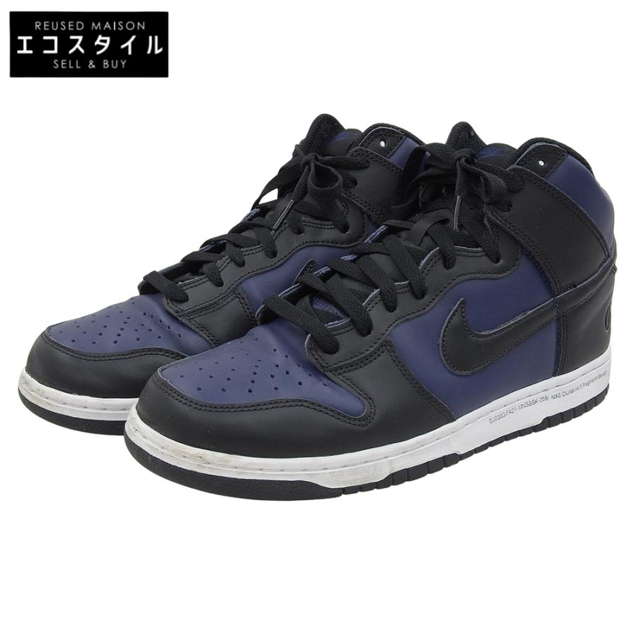 NIKE ナイキ シューズ 28cm ブラック×ブルー メンズ NIKE（ナイキ） ×Fragment フラグメント レザー ハイカットスニーカー