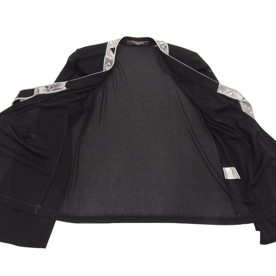 LEONARD（レオナール） 蘭柄ライン アンサンブル カーディガン