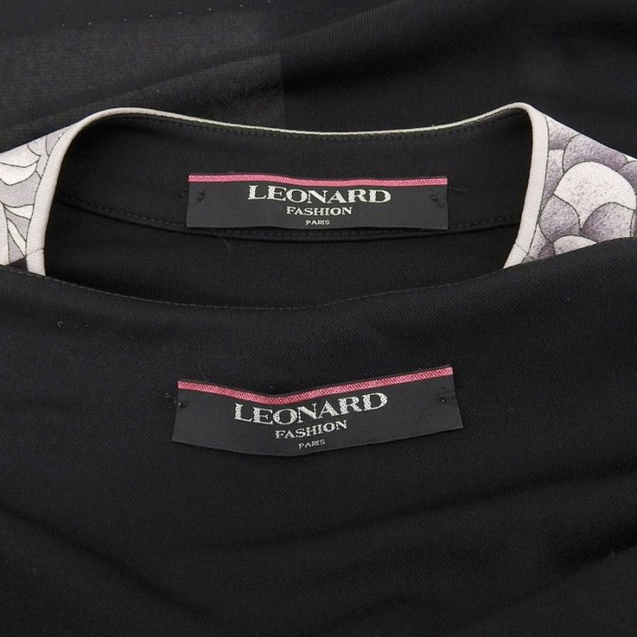 LEONARD（レオナール） 蘭柄ライン アンサンブル カーディガン