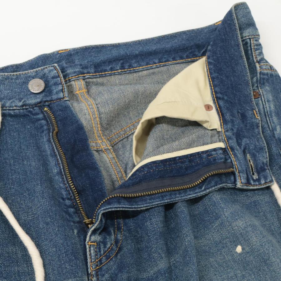 MINEDENIM マインデニム ブルー系 ジップフライ ペンキ加工 ドロー