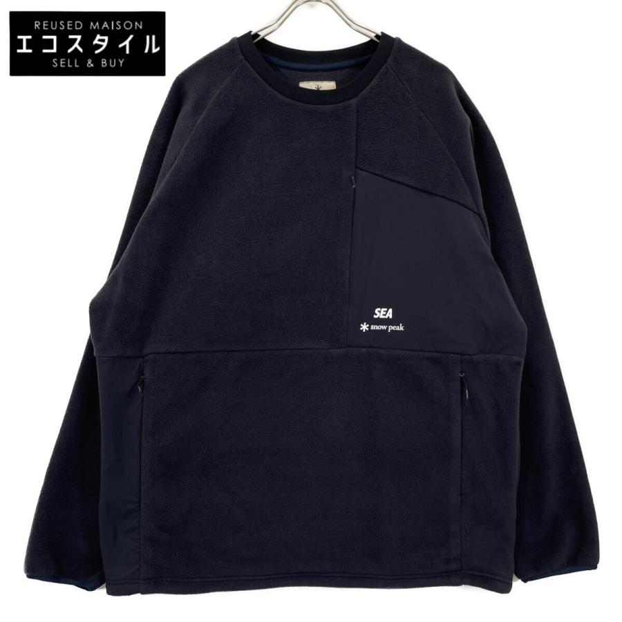 トップス wind and sea  peak snow peak（スノーピーク） ×WIND AMD SEA ネイビー フリース プル