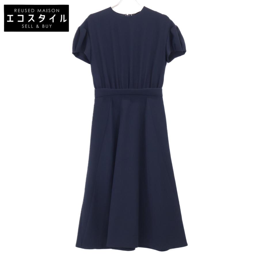 yoko chan ヨーコチャン 七分袖のワンピース ひざ丈 ドレス ネイビー yoko chan ヨーコチャン 七分袖 ワンピース ひざ丈 ドレス ネイビー