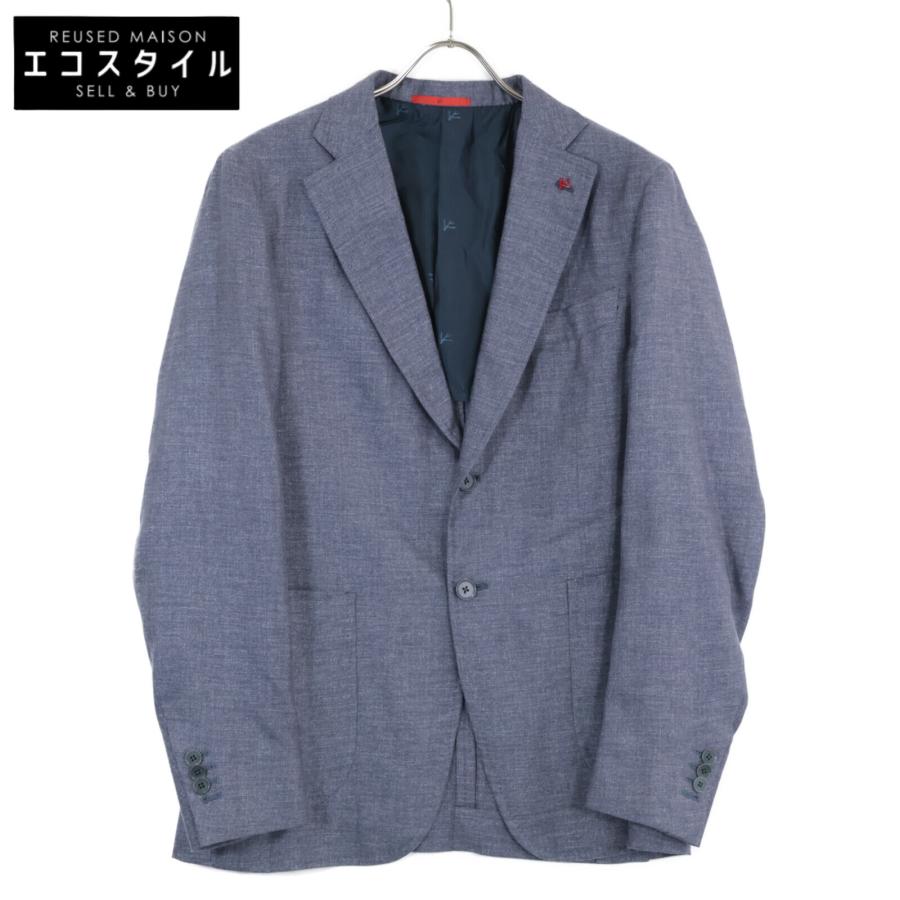 美品 ISAIA イザイア PR41 04103 02197 シルク 2Bシングルジャケット