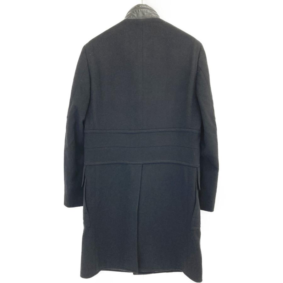 GUCCI（グッチ） 48P4F0 カシミヤ混 レザー切替 スタンドカラー コート