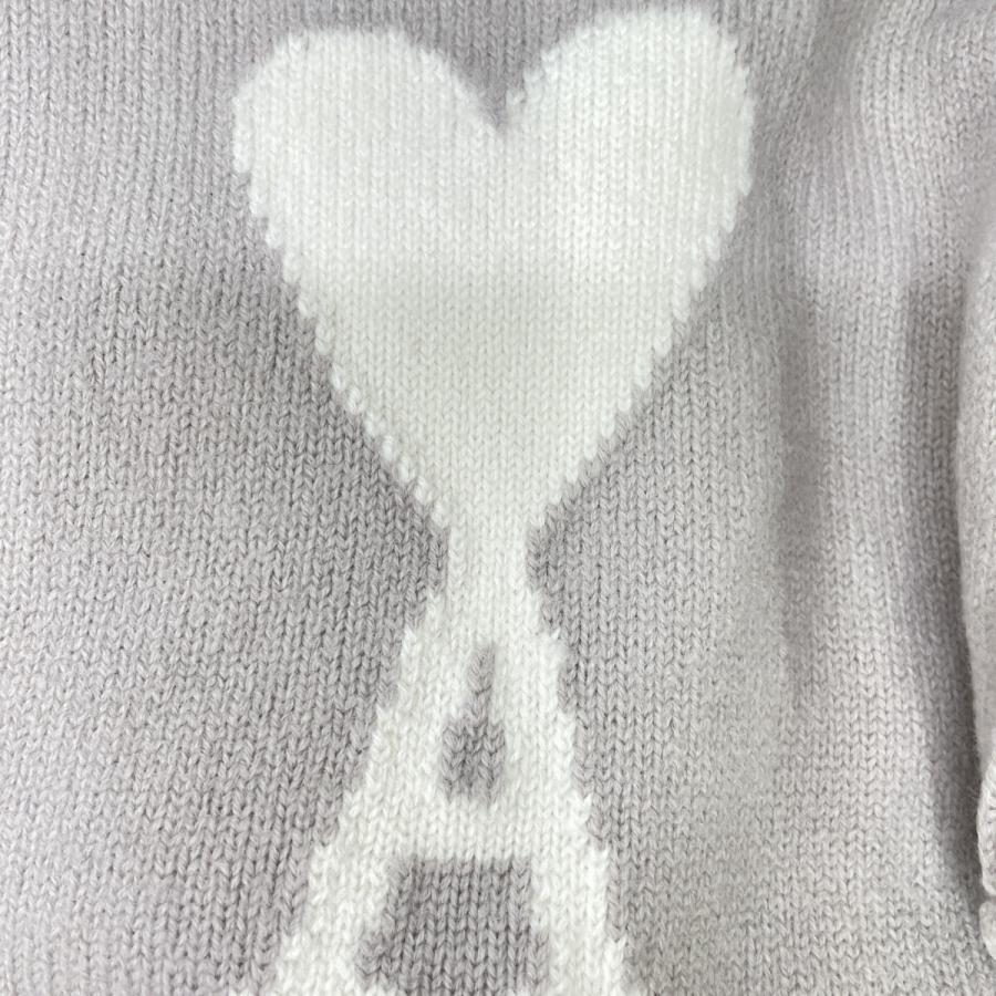 AMI PARIS アミパリス グレー メリノ ウール カーディガン M トップス