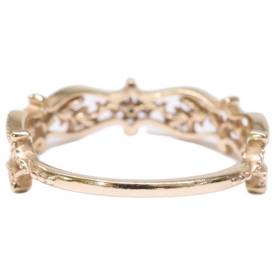 agete（アガット） 美品 K10 0.005 透かし ダイヤモンド リング 指輪