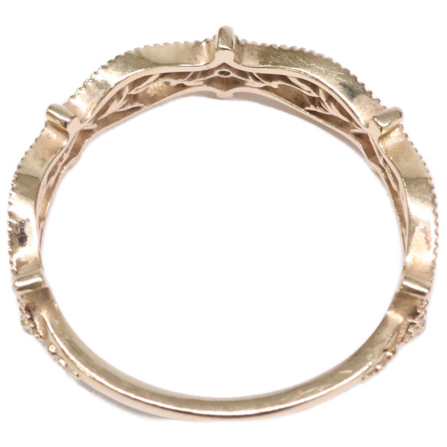 K10 アガット透かし彫りリング ◇agete◇アガット 透かしリング K10 ダイヤモンド