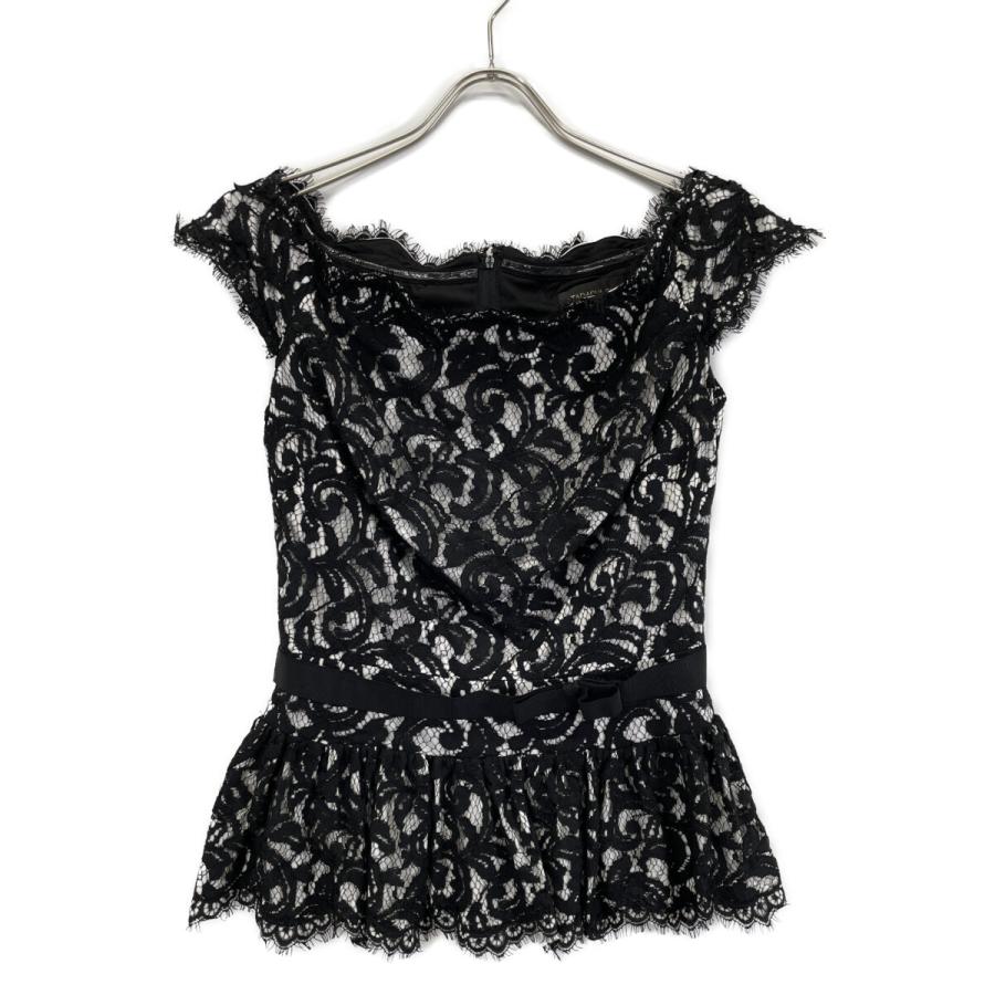 TADASHI SHOJI タダシショージ ACZ1325 ブラック×ホワイト レース刺繍