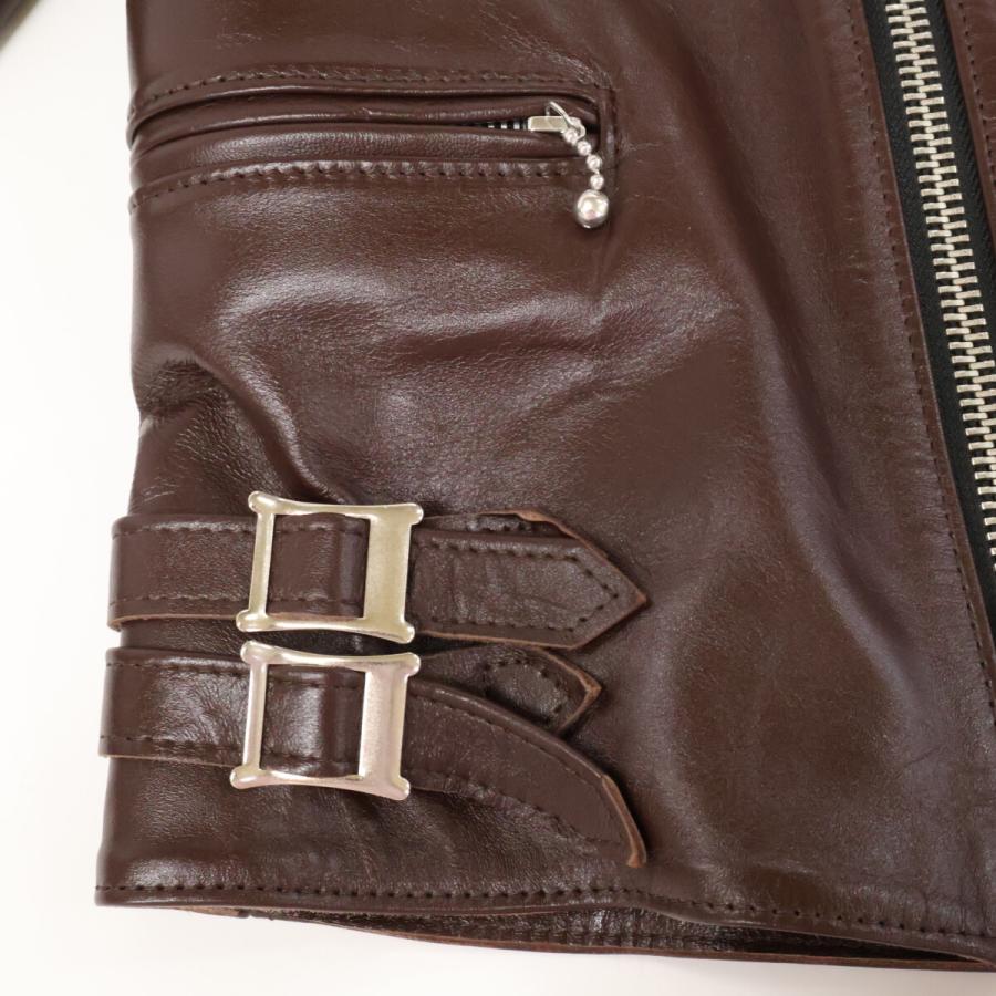 『美品』666 トリプルシックス　ダブルライダースジャケット　シープスキン　38 美品/ 666 666トリプルシックス LJM-1TF シープスキン サイドベルト