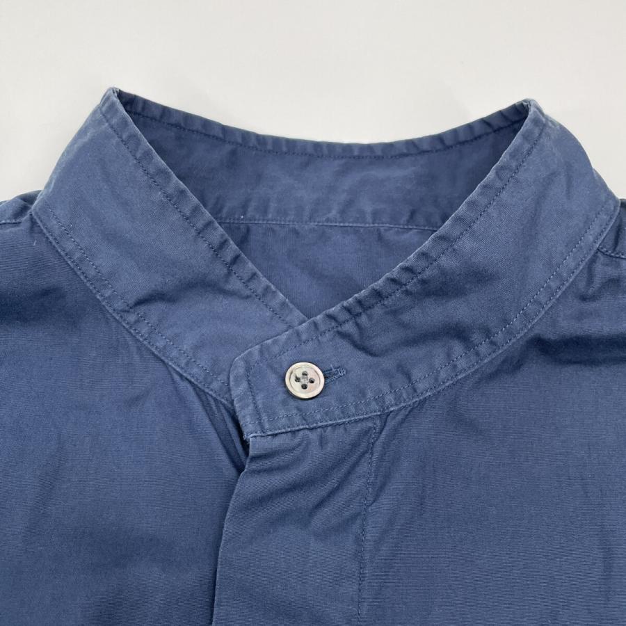 Porter Classic スタンドカラーシャツ　ブルー PORTER CLASSIC（ポータークラシック） ×ALUMO ネイビー スタンド
