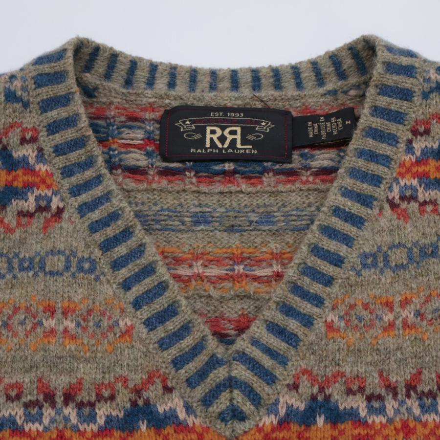 新品*RRL*フェアアイル　クルーネック　セーター*XS*　ダブルアールエル 美品 RRL ダブルアールエル ウイングロゴ ハンドエンブロイダリー