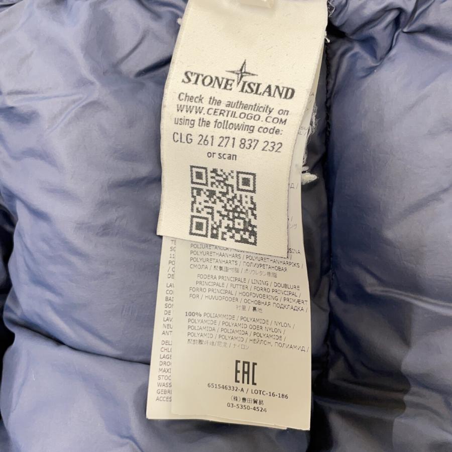 STONE ISLAND ストーンアイランド ネイビー 651546332-A FUR COLLAR DOWN グレー M ジャケット ナイロン メンズ 中古の画像
