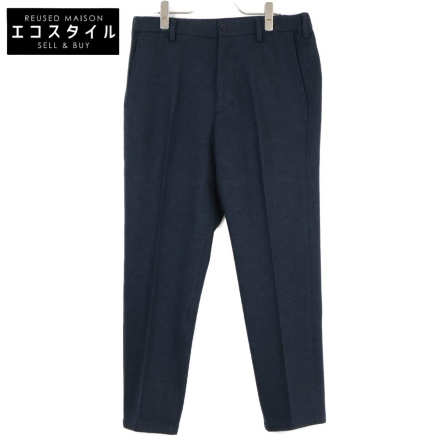 PAPAS パパス 【+】ネイビー D042CUP003 ウールフランネル パンツ