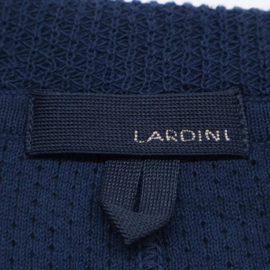 <美品>LARDINI ネイビー コットン ニットジャケット Mサイズ相当 美品>LARDINI ネイビー コットン ニット ジャケット サイズM相当 23SS
