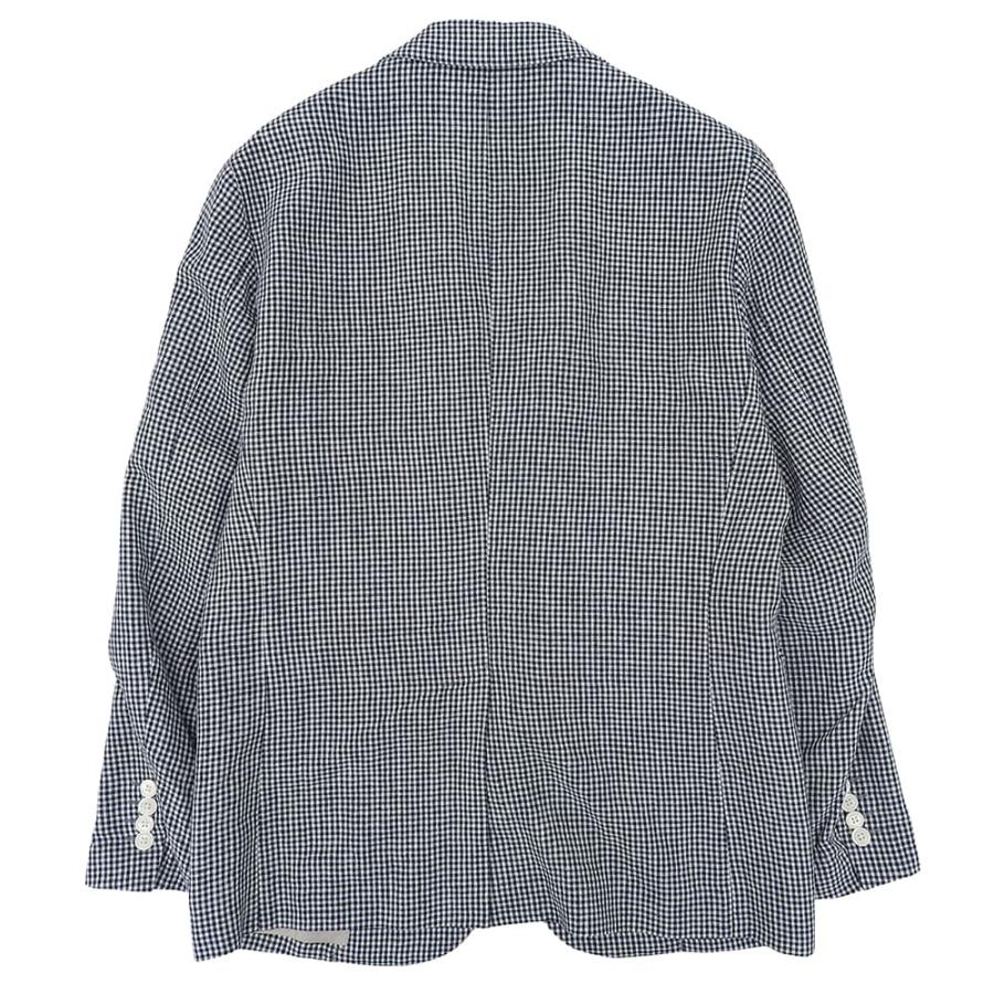 Papas パパス ＋ リネン チェック テーラードジャケット メンズ