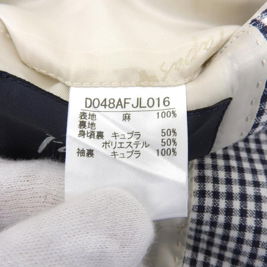 Papas パパス ＋ リネン チェック テーラードジャケット メンズ