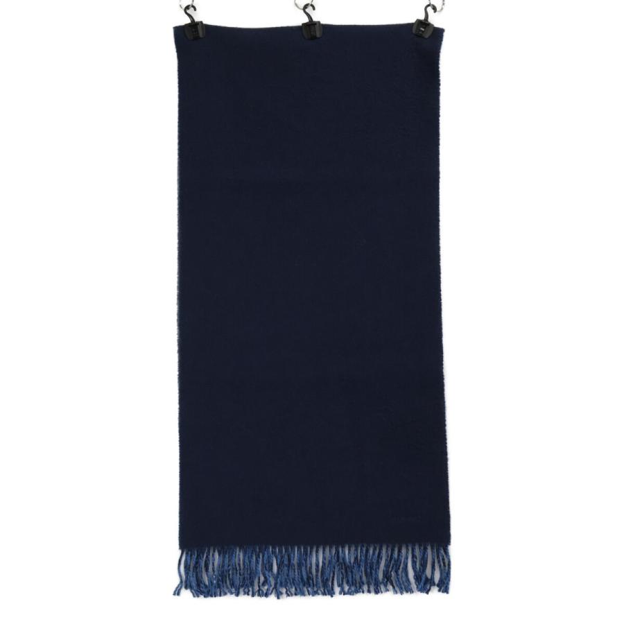 HERMES エルメス ロゴ刺繍 カシミヤ フリンジ リバーシブル マフラー