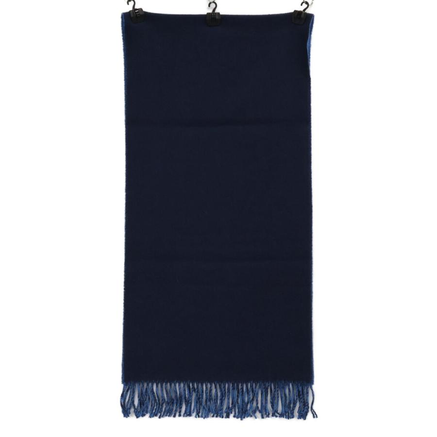 HERMES エルメス ロゴ刺繍 カシミヤ フリンジ リバーシブル マフラー