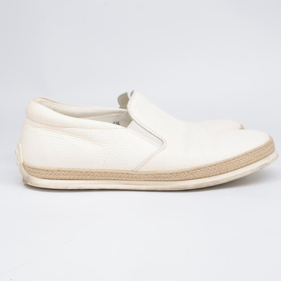 TOD'S トッズ レザー スリッポン/ シューズ 6 1/2 ホワイト メンズ