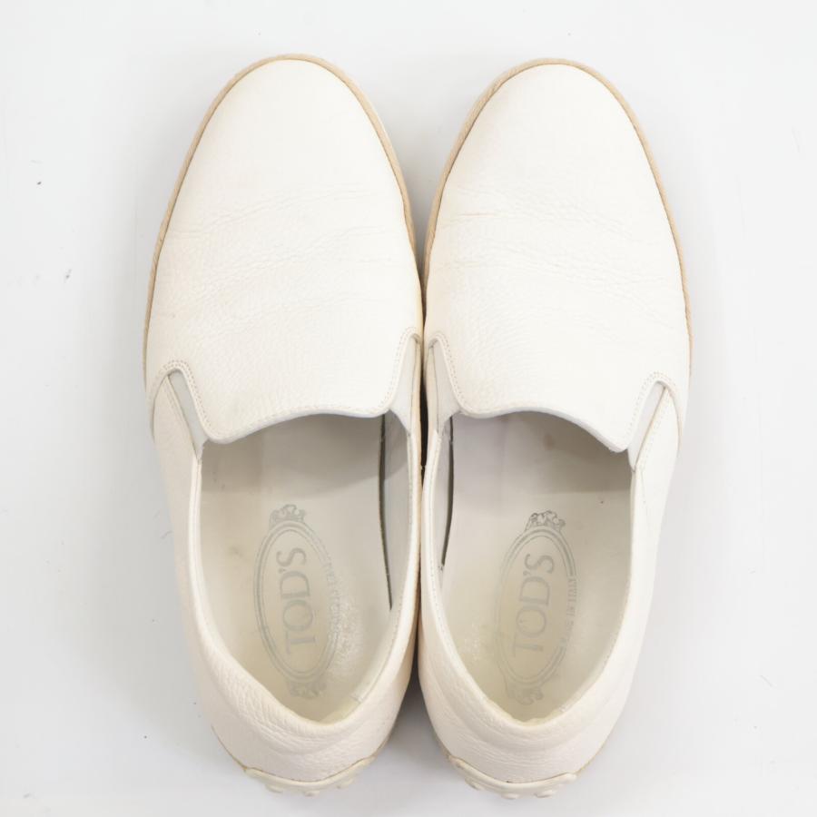 TOD'S トッズ レザー スリッポン/ シューズ 6 1/2 ホワイト メンズ