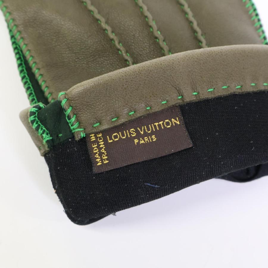 LOUIS VUITTON ルイヴィトン レザー グローブ M ダークブラウン メンズ