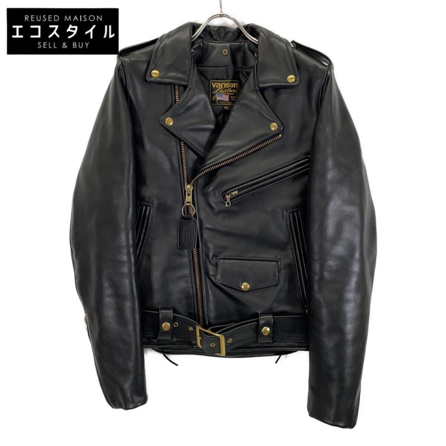 R*W様 週末さらに特価【特別仕様】VANSON ダブルライダース ブラックファ VANSON（バンソン） タイプE ブラック カウハイド ダブルライダース
