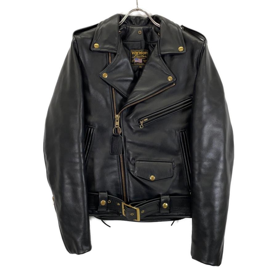 VANSON（バンソン） タイプE ブラック カウハイド ダブルライダース