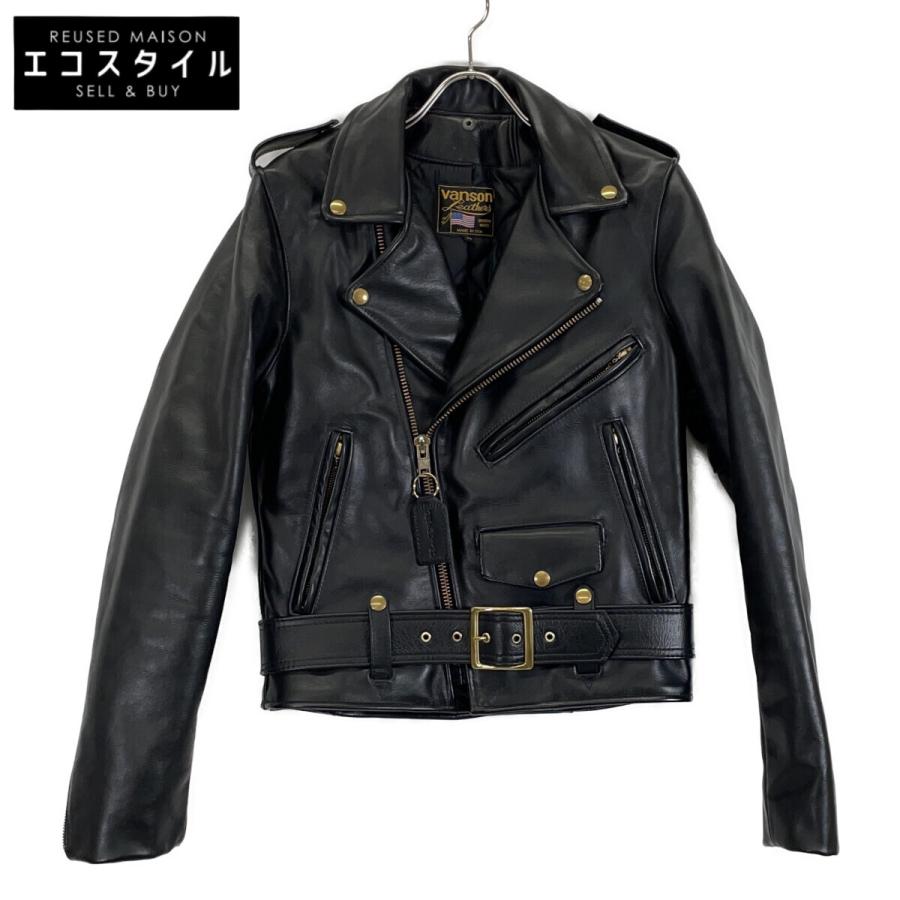 VANSON（バンソン） C2 ブラック カウハイド ダブルライダース