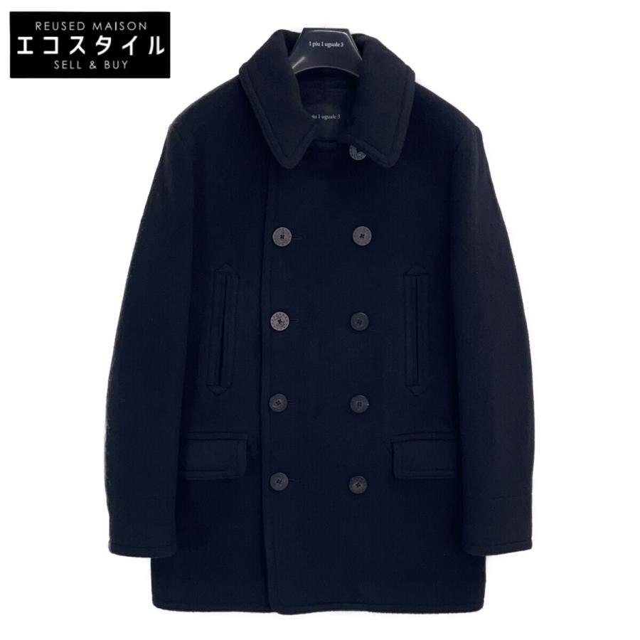 まこと1piu1uguale3ウノピゥウブラックミリタリーピーコート5 1piu1uguale3 ウノピゥウノウグァーレトレ ×干場義雅 MRC118 カシミア