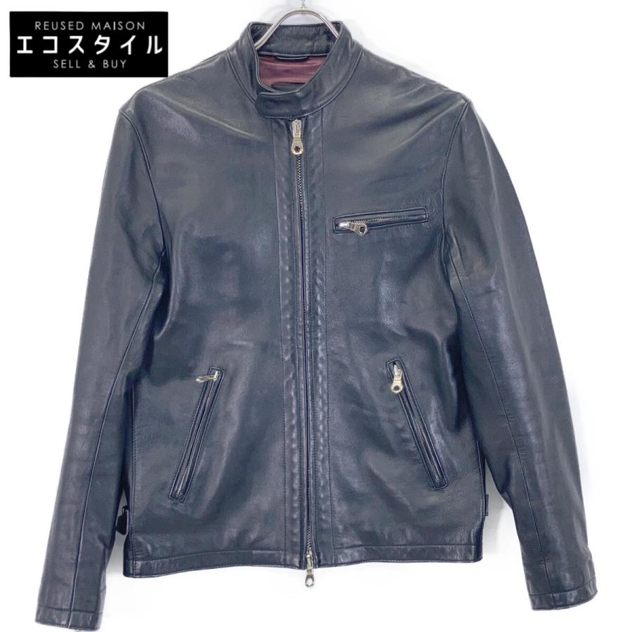 【美品】CINQUANTA メンズシングルライダース ブラック 46 Cinquanta チンクアンタ ブラック H-502 シングル ライダース